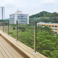 Fabrication sur mesure à l'usine de Foshan : Garde-corps en verre et acier inoxydable modernes pour intérieur, pièces de escalier pour la maison