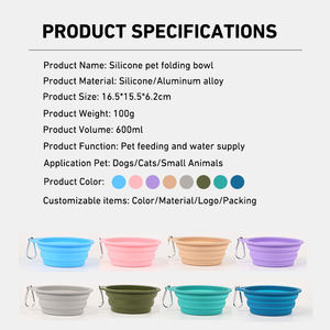 Ciotola Pieghevole Portatile Multifunzione in Silicone per Animali Domestici con Gancio, per Cani e Gatti Facile da Trasportare e Pulire, Logo Personalizzato - Product Image 5