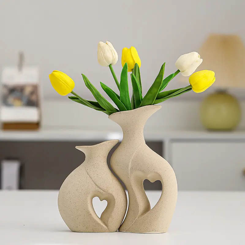 Minimalistische nordische Art dekorative Vase moderne Heimdekoration weiße Keramik-Blumentosen für moderne Heimdekoration