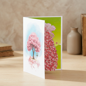 Carte pop-up 3D en papier artisanal, motif arbre de cerisier rose, cadeau Saint-Valentin, artisanat vietnamien, vente en gros - Product Image 5