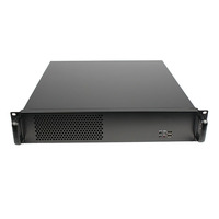 Caja de Servidor Corta de 19 Pulgadas 2U con Disco Duro de 3.5 Pulgadas, Chasis de Servidor para PC Industrial ATX, Compatible con Fuente de Alimentación ATX
