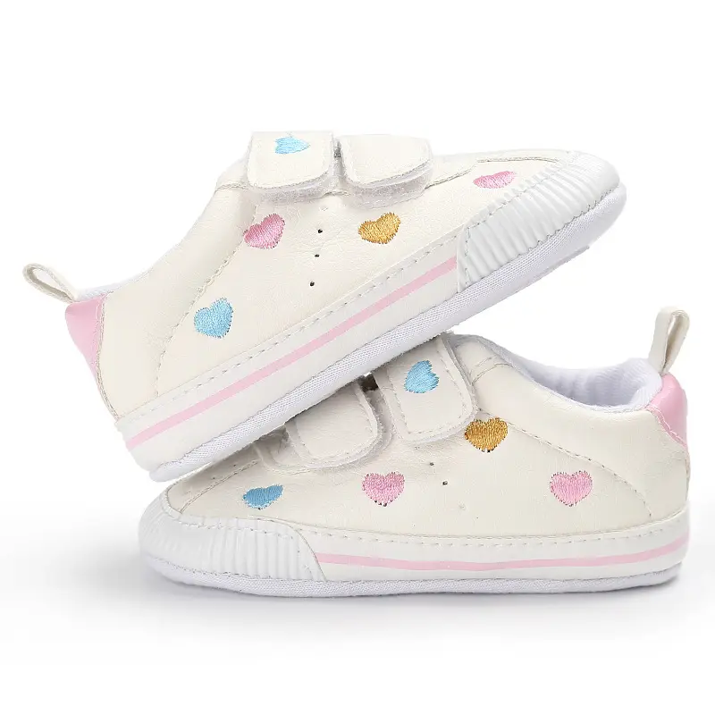 Hot Selling Soft PU Leather White Baby Sport Shoes Toddler Casual Shoes Walking Shoes