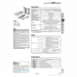 MXQ8-10A โต๊ะสไลด์ลมนิวเมติก SMC - Product Image 1