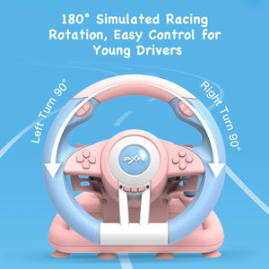 Pink High Quality 180 Degree Pc Game Usb Wired Gaming <strong>Steering</strong> <strong>Wheel</strong> Full <strong>Set</strong> For Ps Pc Switch Game - Product Image 4