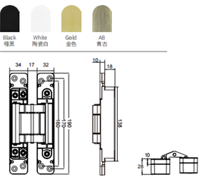 บานพับประตูปรับได้ อายุการใช้งานยาวนานกว่าหนึ่งแสนครั้ง ขนาด 198x30 มม. สีดำ บานพับไฮดรอลิกแบบซ่อน 3 มิติ บานพับโลหะผสมสังกะสี - Product Image 3