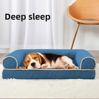 Coussin carré respirant et amovible pour chien et chat, en tissu éponge, pour toutes les saisons