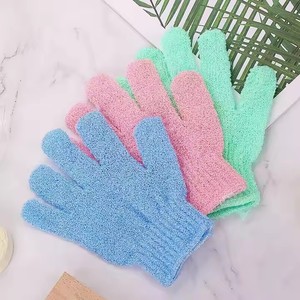 Guanti in Nylon a cinque dita per massaggiare la pelle morta esfoliante per il corpo guanti da bagno Scrubber per il corpo da bagno guanti da bagno esfolianti - Product Image 2