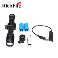 Lampe torche tactique en alliage d'aluminium étanche avec logo personnalisé et interrupteur à distance, accessoire pour lanternes et lunettes de visée d'extérieur