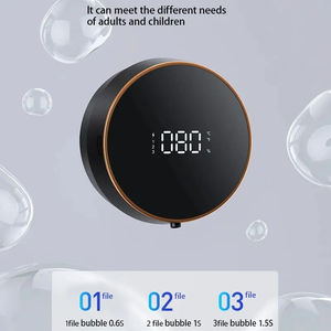 Distributeur automatique de savon en mousse sans contact, affichage de la température et de l'heure, chargement USB, distributeur de savon liquide à induction automatique, étanche - Product Image 6