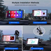 Écran portable sans fil pour voiture de 10,26 pouces, prise en charge des cartes USB et SD, Apple CarPlay, Android Auto, écran tactile, autoradio, lecteur multimédia