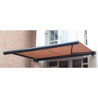 Auvent rétractable électrique pour l'extérieur, pare-soleil pour patio, balcon, fenêtre, porte et terrasse avec éclairage LED et protection contre les éclaboussures