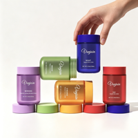 Flacon en verre vide de luxe à double paroi rond de 100 ml, 150 ml, 180 ml pour emballage de capsules de suppléments vitaminiques avec bouchon en plastique