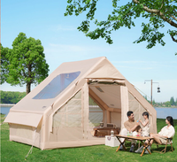 Tente Gonflable Imperméable Quatre Saisons en Tissu Oxford avec Pompe à Air Portable et Fenêtre de Toit pour 3-4 Personnes en Extérieur
