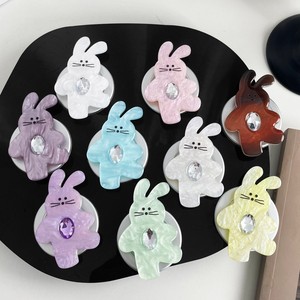 Coque antichoc en acrylique style INS avec motif diamant incrusté et support lapin pour support de téléphone magnétique - Product Image 1