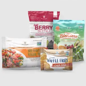 Низкотемпературная Складная гибкая пластиковая упаковочная сумка для готовых блюд с принтом на заказ, пакет для замороженных продуктов, овощей, пасты