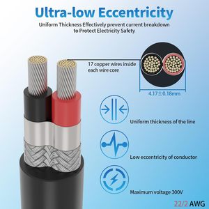 Ul2464 <span class=keywords><strong>2</strong></span> संवाहक शील्ड तार 20/22wg tined कॉपर केबल pvc 300v cnc vfd spindle <span class=keywords><strong>3</strong></span> डी प्रिंटर ध्वनि के लिए कम वोल्टेज <span class=keywords><strong>3</strong></span> डी प्रिंटर ध्वनि - Product Image 2