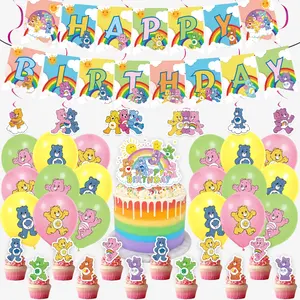 Şanslı careparty tema bebek careparty doğum günü partisi bebek duş dekorasyonu malzemeleri çekin bayrak balonlar sevgililer günü
