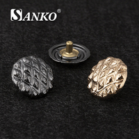 Bouton-pression SANKO personnalisé en alliage de zinc gaufré, placage de luxe, motif diamant, pour accessoires de vêtements et sacs