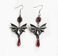Gotica pendiente joyeria aceite zafiro pendientes para las mujeres rétro colgando largo gancho joya cristal pendientes