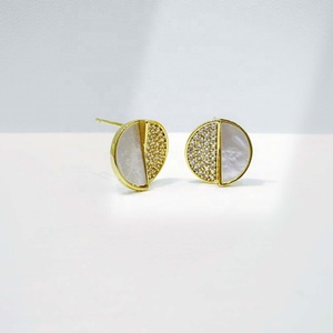 Pendientes geométricos de plata de ley 925 con gemas, joyería fina, estilo vintage, con conchas y piedras, para mujer, estilo occidental. - Product Image 3