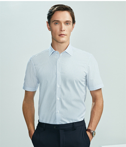 Camicia da uomo d'affari camicia a maniche corte da stiro facile camicia da uomo <span class=keywords><strong>professionale</strong></span> estiva - Product Image 4