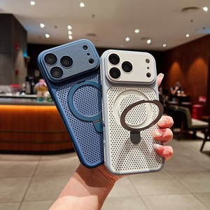 เคสโทรศัพท์แม่เหล็กคุณภาพสูงสำหรับ iPhone 17 16 15 14 Pro Max แบบตาข่ายรังผึ้งระบายอากาศได้ดี ฝาหลังแบบแปลงรูปทรง - Product Image 4