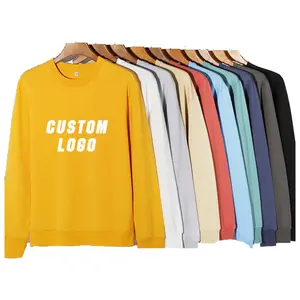 Custom luxury streetwear printing crewneck sweatshirt 100 cotton/polyester drop shoulder embroidery sweatshirt for men