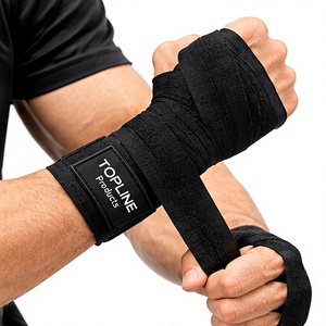 Bandages de soutien pour poignet TOPLINE, sangle réglable pour la musculation, protection de la paume pour hommes, noir, bandage pour les mains - Product Image 1