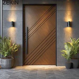 <span class=keywords><strong>Porte</strong></span> pivotante <span class=keywords><strong>d</strong></span>'<span class=keywords><strong>entrée</strong></span> de maison en <span class=keywords><strong>bois</strong></span> de luxe, design américain moderne ZEKIN, isolation thermique, prévention des incendies - Product Image 3