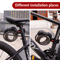 Candado de Cable para Bicicleta Antirrobo de Longitud Ajustable con Código Combinado de 5 Dígitos Reajustable, Ideal para Desplazamientos Urbanos