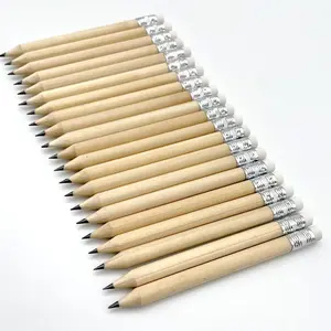 10 см круглые природные деревянные карандаши для гольфа с мягким свинцом с ластиком