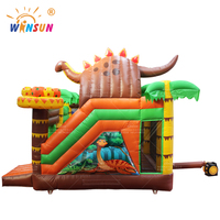 WINSUN Château Gonflable Dinosaure pour Enfants, Aire de Jeu Extérieure, Combo Rebondissant en PVC, Sans Plomb, Ignifuge, Étanche, Facilement Personnalisable