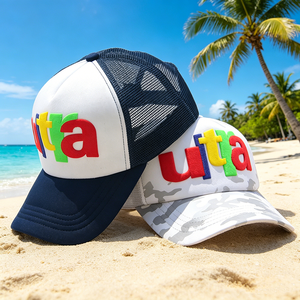 <span class=keywords><strong>Gorra</strong></span> Trucker Personalizada de Alta Calidad con Logotipo 3D en Relieve, <span class=keywords><strong>Gorra</strong></span> Trucker con Malla Trasera y Espuma, Impresión Personalizada, para Deportes al Aire Libre y Ropa Urbana - Product Image 1