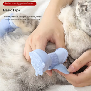 Botas para Perros con Correa de Princesa Pez, Zapatos para Lluvia, Novedad, 4 Piezas, Antideslizantes, para Todas las Estaciones, Estilo Lindo, Botas para Perros para Lluvia y Nieve - Product Image 2