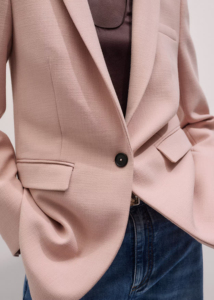 เสื้อเบลเซอร์สีชมพูสำหรับผู้ชาย ทรงเอวสูง มีกระเป๋าและทรงเข้ารูป เหมาะสำหรับใส่ทำงานในออฟฟิศ ธุรกิจ หรือใส่ลำลองในชีวิตประจำวัน - Product Image 4