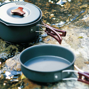 Portable Foldable Lightweight Durable Mini Aluminum Folding Pot Set for Camping Picnics BBQs Travel Includes Frying Pans - Product Image 2