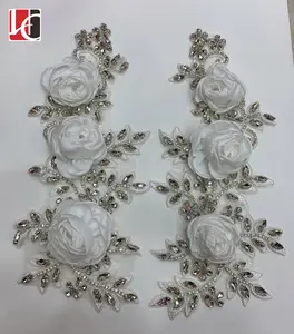 HC-13602 Hechun Applique Berlian Imitasi Pengantin Bunga Putih