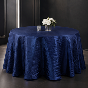 Wholesale Taffeta <b>Tablecloth</b> Polyester Crinkle <b>Table</b> Cover <b>for</b> Event Decor Companies and Venue Buyers - Product Image 1