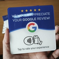 Autocollant de carte NFC en acrylique imperméable de 10 cm pour les commentaires Google sur les restaurants et les hôtels