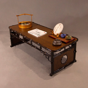 Chinese Style Bamboo Coffee Table With Storage For Living Room Home Use - Product Image 1