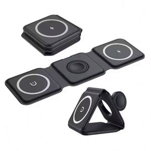 Portable 15W Smart 3-in-1 Foldable Fast <b>Wireless</b> Charger Magnetic Travel Case Dual Business Promotional Gifts Custom Logo - Product Image 1