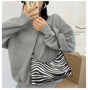 OEM ODM Zebra-printed fabric shopping bag handle ladies hobo bag handbags