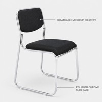 Vente directe d'usine, chaise de bureau ergonomique avec structure métallique, empilable, pour conférences et formations