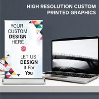 Support de bannière enroulable de table A4 en aluminium léger, portable, mini, rétractable, pour publicité et promotion imprimée