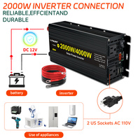 Onduleurs solaires 2000W 4000W 12v 24v 110v 220v Dc à Ac Inversor De Corriente 12v 110v 2KW Car Converter