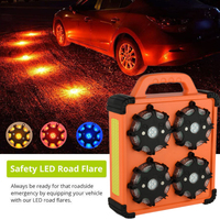 Lot de 8 feux de route d'urgence portables à LED avec 7 fonctions séquentielles rechargeables pour la route avec AC DC