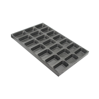 Plateau de cuisson en acier aluminisé antiadhésif de 21 tasses commercial personnalisé mini moule à cupcake rectangle plateau de cuisson financier 600*400mm