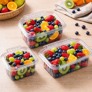 Emballage en blister en PET recyclé personnalisé, boîte en plastique écologique, couvercle pour sushi, chewing-gum, jus, présentoir transparent - Product Image 1