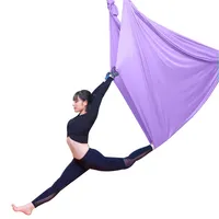 थोक रंगीन 10m/8m/9m/5m तह रेशम hammocks विरोधी गुरुत्वाकर्षण योग उलटा अभ्यास स्विंग सेट योग हवाई योग झूला