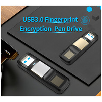 Clé USB 3.0 à empreinte digitale cryptée de haute technologie 32 Go 64 Go